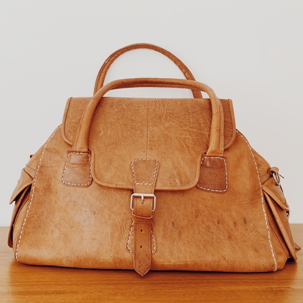 Vintage Leather Weekender Tote